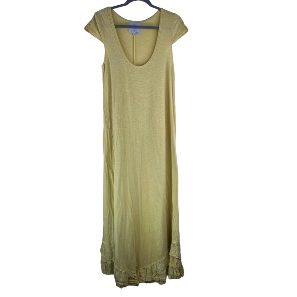 Area Stars RUFFLE HEM MAXI T-SHIRT DRESS IN SAGE Size XS